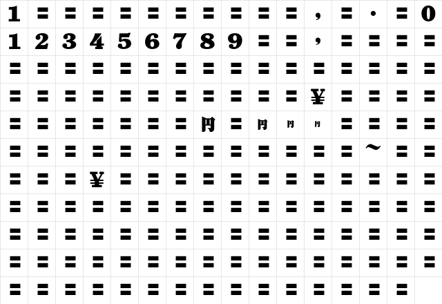 MOSuuji H C EGn Character Map MOSuuji H C EGn Character Map