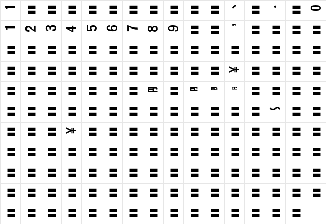 MOSuuji V A ACn Character Map