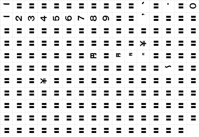 MOSuuji V A AEn Character Map