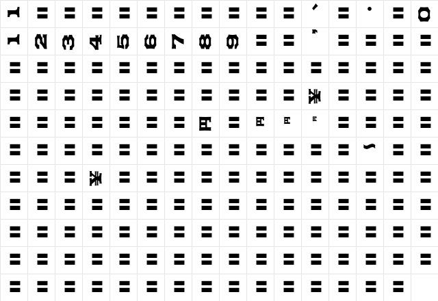 MOSuuji V A CGn Character Map