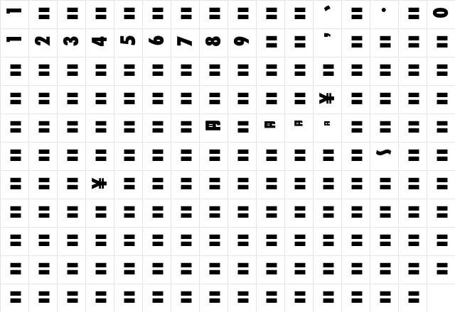 MOSuuji V B EBn Character Map