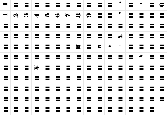 MOSuuji V B FEn Character Map