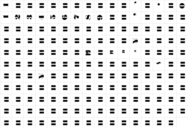 MOSuuji V B FFn Character Map
