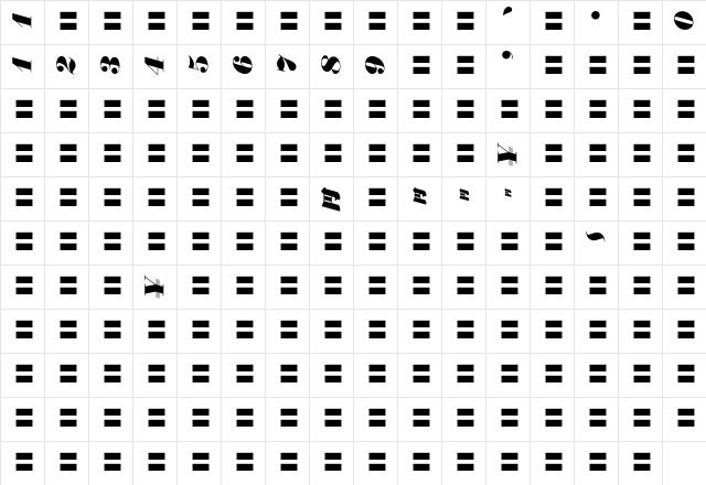 MOSuuji V B GFn Character Map