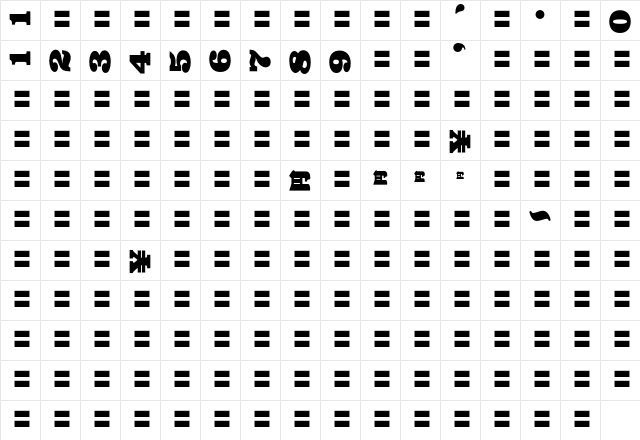 MOSuuji V C AAn Character Map