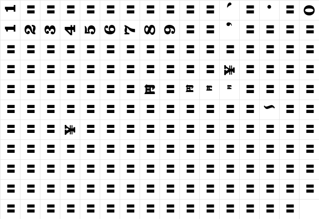 MOSuuji V C EIn Character Map