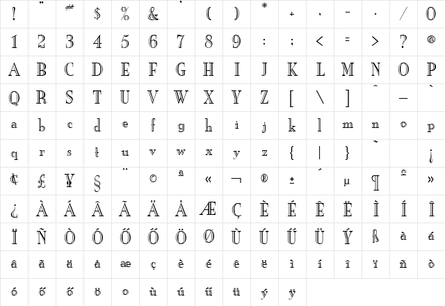 Mona Lisa Recut Hu Normal Character Map