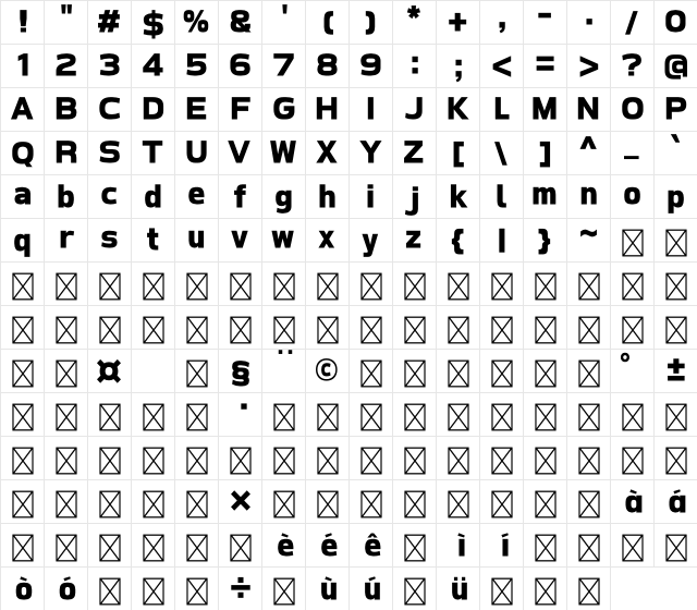 MP ARNewheiGb0 U Character Map MP ARNewheiGb0 U Character Map