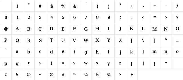 MP DBKomol Bold Character Map MP DBKomol Bold Character Map