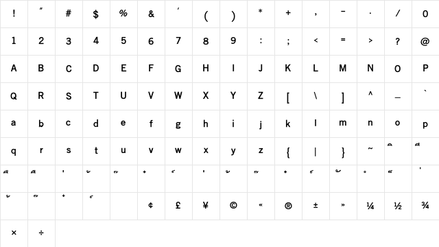 MP DBManothai Bold Character Map MP DBManothai Bold Character Map