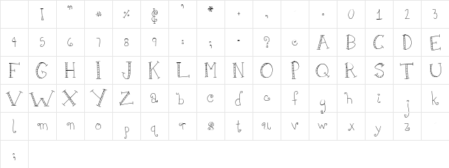 MTF Girlie Regular Character Map MTF Girlie Regular Character Map