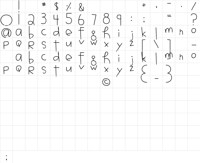 MTF Jotted Regular Character Map