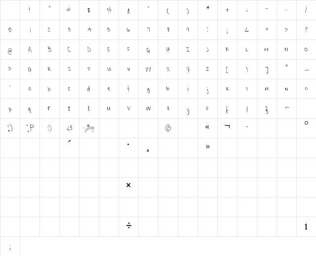 MTF Krystyna Regular Character Map MTF Krystyna Regular Character Map