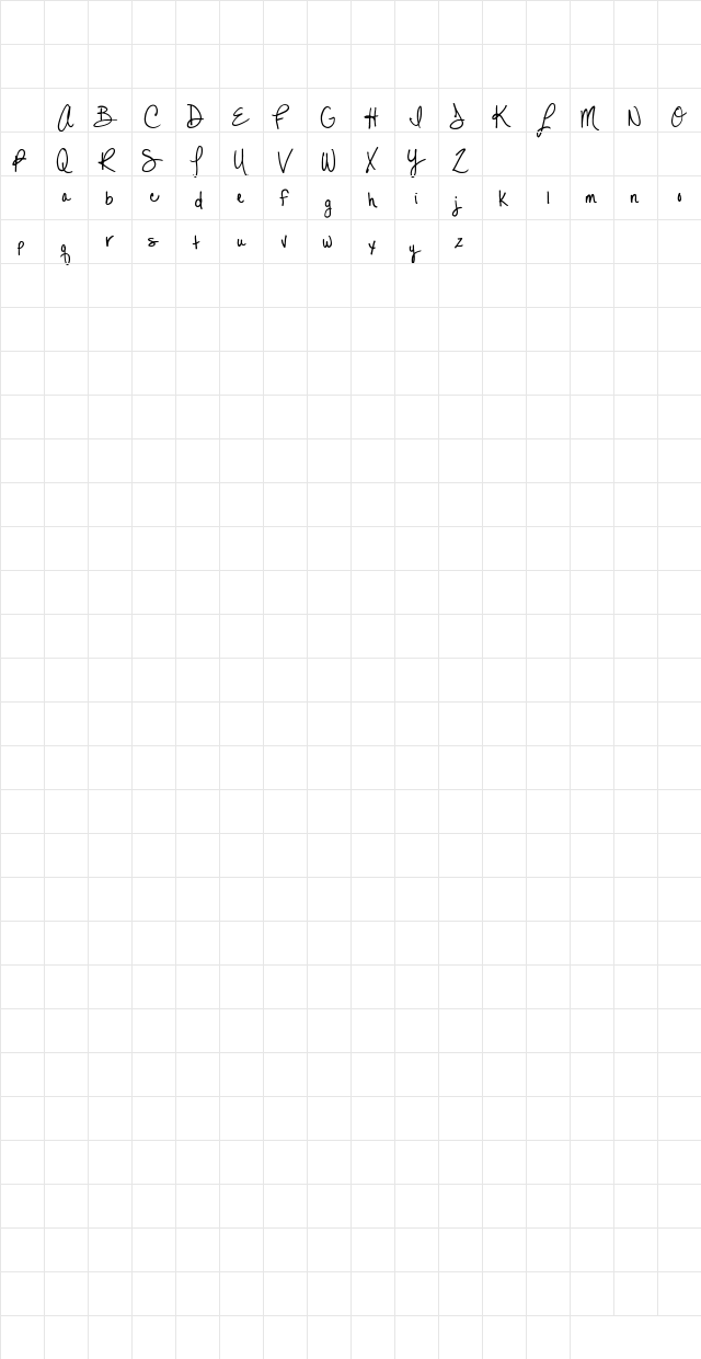 MTF Lexi Regular Character Map MTF Lexi Regular Character Map