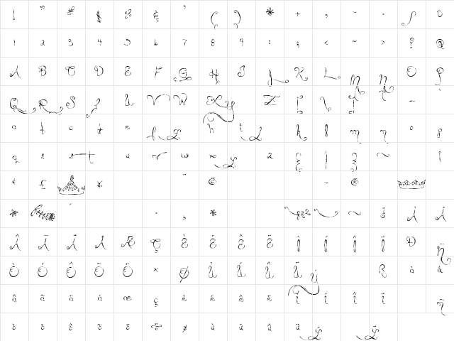 MTF Queen Of Sketchyland Regular Character Map MTF Queen Of Sketchyland Regular Character Map