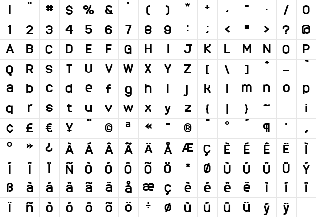 MonarkBold Regular Character Map