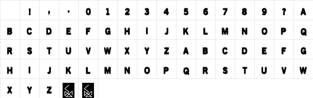 MUDDY TYRES MUDDY TYRES Character Map MUDDY TYRES MUDDY TYRES Character Map