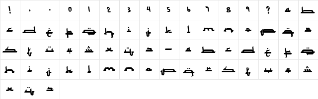 Mukadimah Regular Character Map Mukadimah Regular Character Map