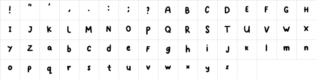 Mungil Regular Character Map