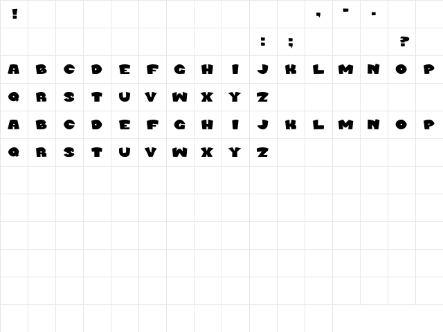 Murder Block Bold Character Map