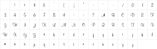 Muriel Regular Character Map Muriel Regular Character Map