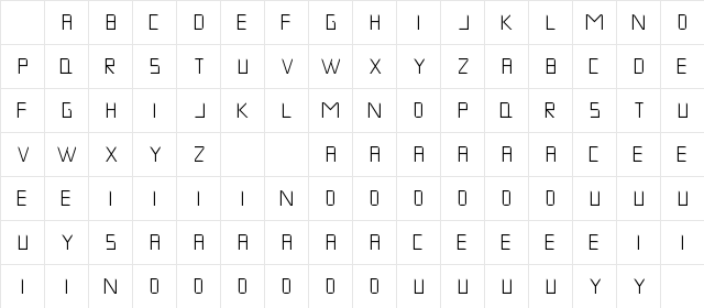 Musk Night Regular Character Map Musk Night Regular Character Map