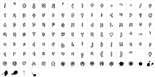 MondayMelt Regular Character Map MondayMelt Regular Character Map