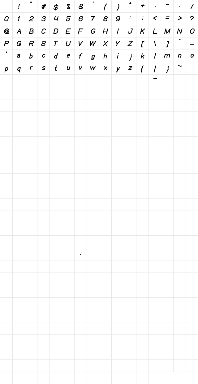 my font Regular Character Map my font Regular Character Map