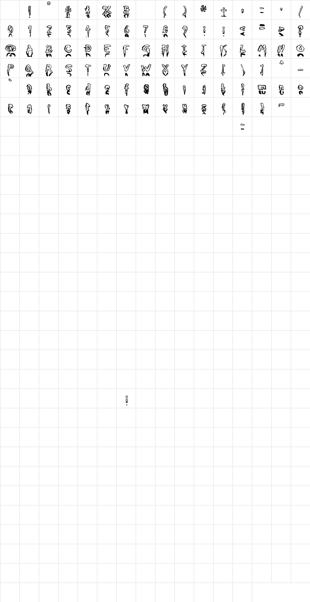 myfont Regular Character Map