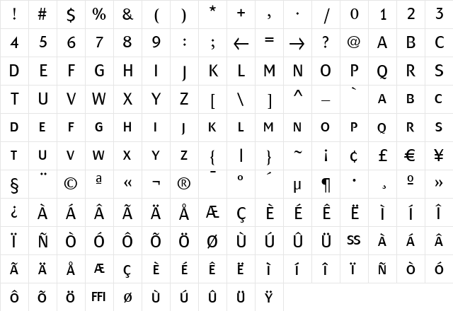 MondialPlus Light Caps Regular Character Map MondialPlus Light Caps Regular Character Map