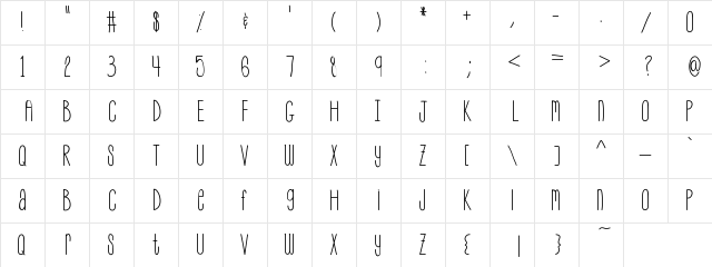 MySkinnyJeans Medium Character Map