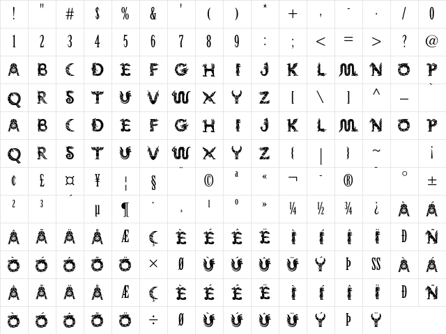 Mythos Std Regular Character Map Mythos Std Regular Character Map