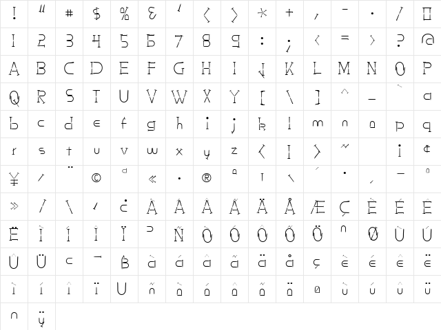 NailsNStaples Regular Character Map