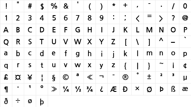 NanumGothic Bold Character Map NanumGothic Bold Character Map