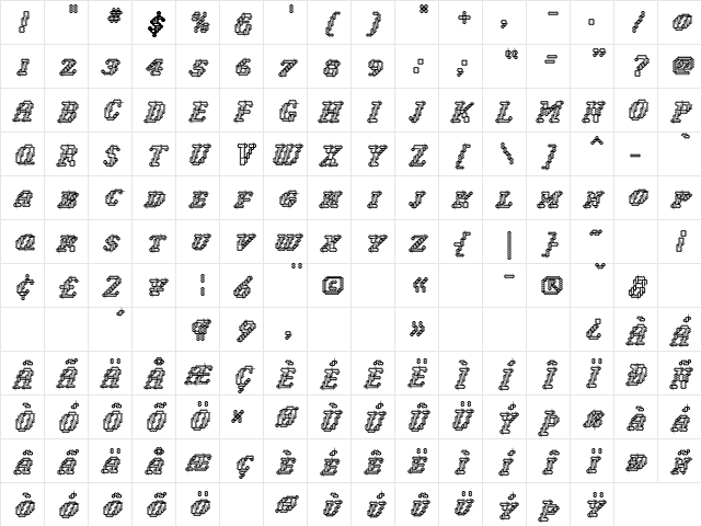 Narly Medium Character Map