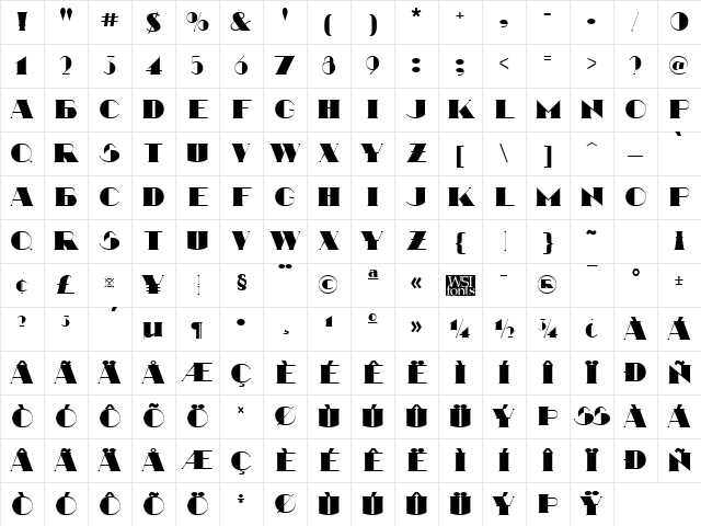 Nathan Regular Character Map