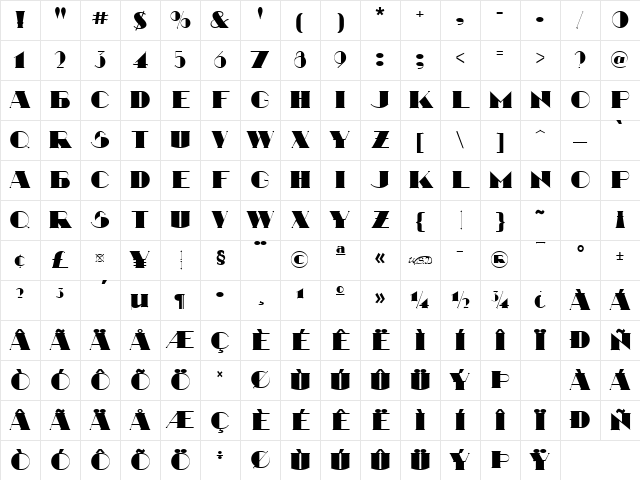 Nathan Normal Character Map