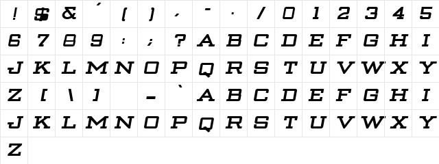 NauseousMinor Oblique Character Map NauseousMinor Oblique Character Map