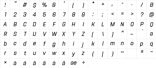 Navine Demo SemCond Ita Italic Character Map Navine Demo SemCond Ita Italic Character Map