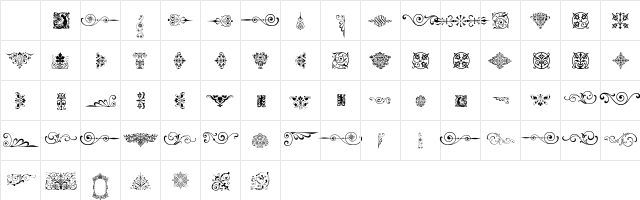 NeoclassicFleuronsFree Regular Character Map NeoclassicFleuronsFree Regular Character Map