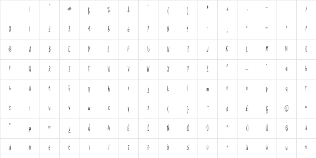 Neon Medium Character Map Neon Medium Character Map
