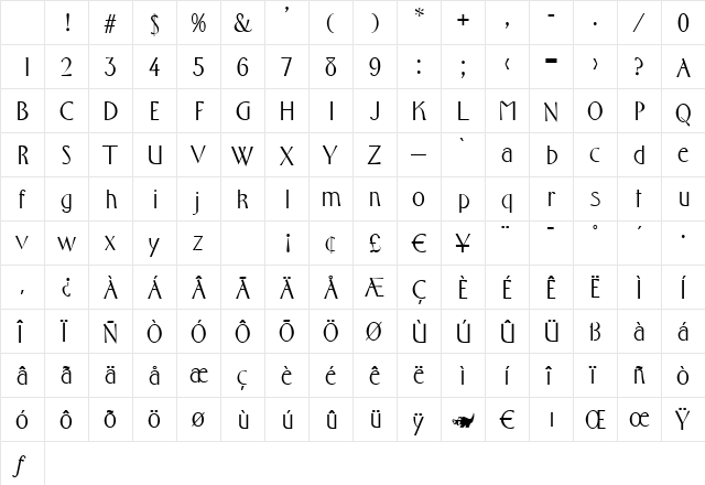 MonicaBecker Regular Character Map
