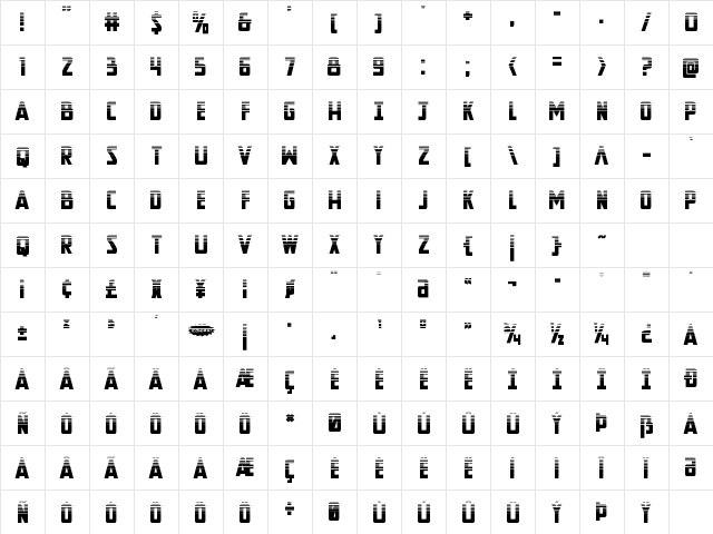 New Comic Title Halftone Regular Character Map