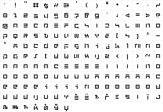 New English Regular Character Map New English Regular Character Map