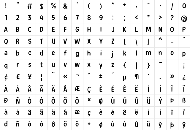 New Era Casual Regular Character Map New Era Casual Regular Character Map