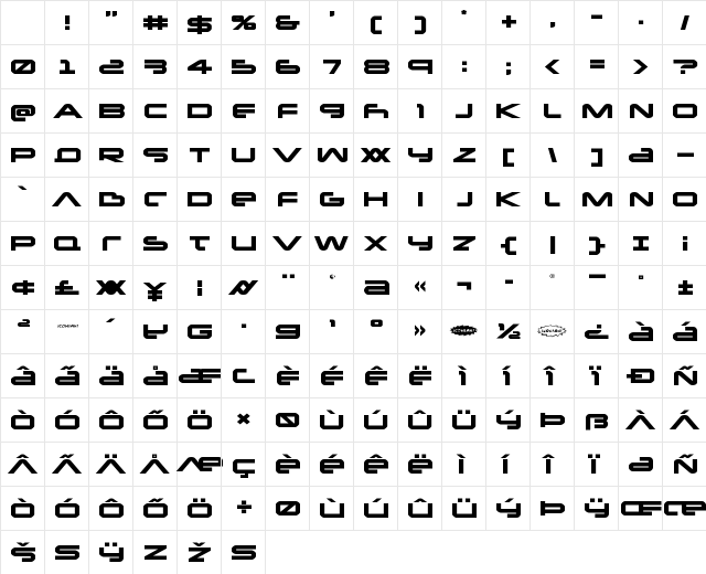 New Mars Expanded Character Map New Mars Expanded Character Map