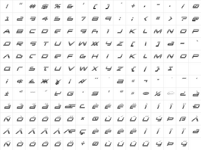 New Mars Scanlines Italic Italic Character Map New Mars Scanlines Italic Italic Character Map