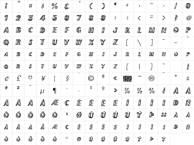 New Mexico Regular Character Map