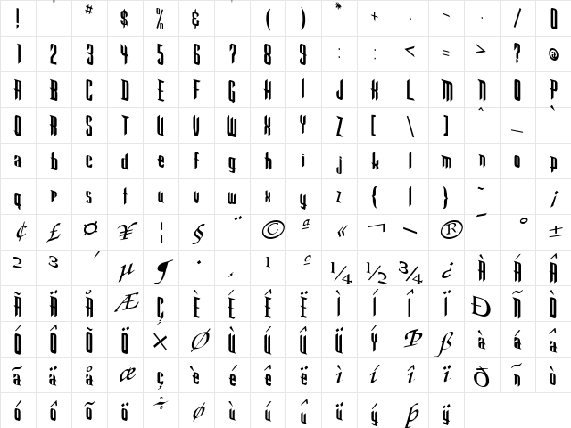 New Regular Character Map New Regular Character Map