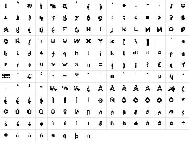 Monkey Business NF Regular Character Map